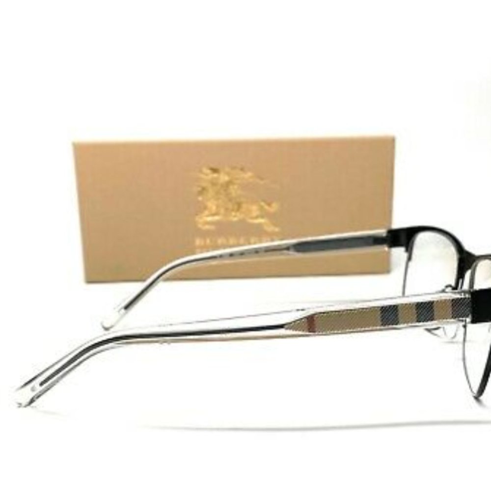 Burberry Men's Matte Black Rectangle Eyeglasses! - Picture 3 of 4